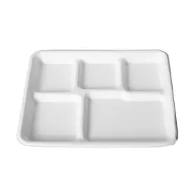 5-compartment E.f.tableware 778862442244 Disposable 100% Compostable Plate 100-pack Disposabl