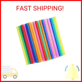 E-uniona 600736585798 100 Pcs Jumbo Smoothie Straws Colorful Disposable Wide-mouthed Large Straw