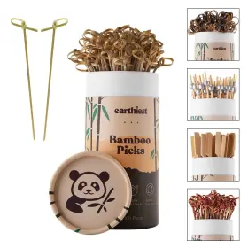 Earthiest 763236767702 Cocktail Picks For Appetizers Drinks Sandwiches And Kababs 6 Inch 100pcs Fancy Tooth