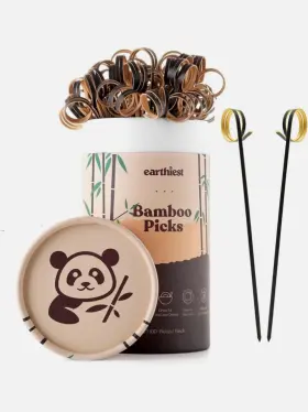 B0915jn4jb Earthiest 100 Pack Bamboo Loop 6 Inch Picks Skewer For Cocktails Appetizers Sandwich