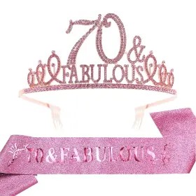 Ebe Emmasbyemma 750226093644 70th Birthday Sash And Tiara For Women - Fabulous Glitter Rhi