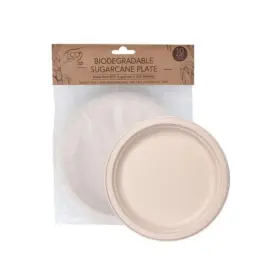 Wm-eb-bscp-17cm Eco Basics Biodegradable Sugarcane Plate 10pcs - 17cm