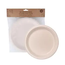 Wm-eb-bscp-23cm Eco Basics Biodegradable Sugarcane Plate 10pcs - 23cm
