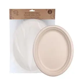 Wm-eb-bscp-32cm Eco Basics Biodegradable Sugarcane Plate 10pcs - 32cm