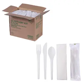 Eco Products 644632901832 Eco-products Compostable Cpla 6 Inch Plastic Utensil Set Wrapped Plantware Cutle
