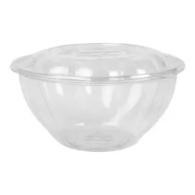 Eco Products 644632901993 Compostable Clear Pla Plastic 32oz Salad Bowl With Lid Case Of 150 Grab Ftnft