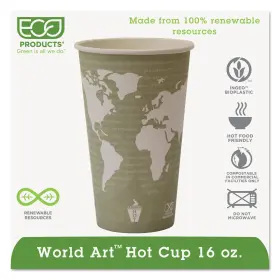 Ep-bhc16-wa Eco-products World Art Renewable Compostable Hot Cups 16 Oz. 50/pk 20 Pk/ct