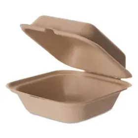 1-compartment Eco-products Inc 644632916690 Ep-hcw6 6 Inch Compostable Wheat Straw Clamshell Pack Of 400