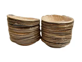 Ecochoice 400011943059 5 Inch 50 Disposable Palm Leaf Round Mini Dip Salsa Bowls 2 Pack-25