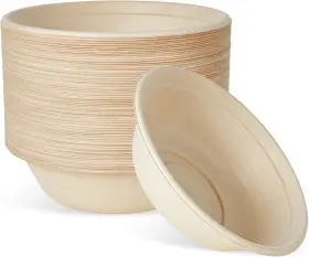 Ecolipak 445035358376 32 Oz Large Compostable Disposable Paper Bowls 70 Pack Biodegradable B