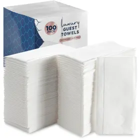 Fdklk-460 Edaydeal Homegoods 100 Count White Luxury Linen-feel Paper Towels Pack Of 1