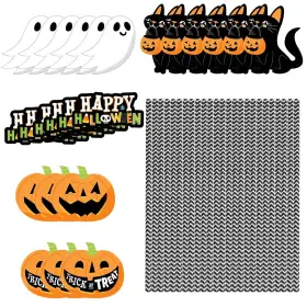 Gpct4286 Edge Collections New 25-pcs Halloween Party Straws Striped Paper For Drinks And Decorations