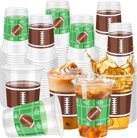 Cups-g8061 Edoia 100 Pcs 16oz Football Cups Plastic Party Decorations Supplies Favors F