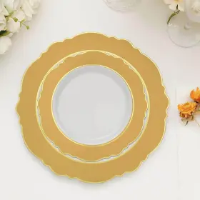 Plr0026 Efavormart.com Dsp 8 Gdgd 10-pack Gold White Round Blossom Inch Plastic Dessert White/gold