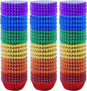 Eh0264 Elcoho 600 Pieces 1.25 Inch Mini Foil Metallic Cupcake Inches 6 Colors