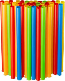 Elegant Disposables 445044840879 Assorted Colors Jumbo Smoothie Straws Colorful Disposable Wide-mouthed Large Mi