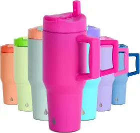 Et32bks2 Elemental 32 Oz 100% Leak Proof Tumbler With Handle And Ounces Hot Pink