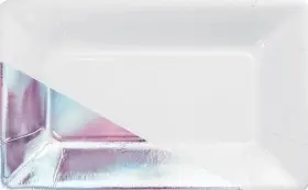 Elise 039938568085 White Iridescent Foil Rectangular Paper Plates By 8 Count