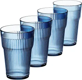 Elle Decor 088235764812 Acrylic Water Tumblers Set Of 4 Unbreakable Drinking Indigo Blue