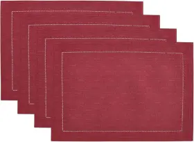 Elrene 194590161026 Home Fashions Alison Eyelet Border 13 X 19 Set Of 4 Cranberry