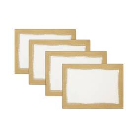 Elrene 23311ivr Villeroy And Boch Metallic Brushstroke Modern 20 Inch X 14 Set Of 4 Ivory/gold