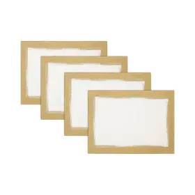 23311ivr Elrene Villeroy And Boch Metallic Brushstroke Modern 20 Inch X 14 Set Of 4 Ivory/gold