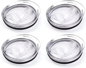 Lids-00000 Engorgio 12oz Stemless Wine Tumbler Lid Replacement 4 Pack 2.9 Inch Diameter Clear