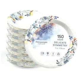 Enlon Culture Articles 611624138262 Paper Plates - 150 Count 7 Inch Eco-friendly Disposable 150ct-7inch