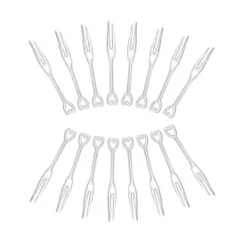 Erioctry 761290877597 Disposable Plastic Cocktail Picks Fruit Forks Sticks Plates Cake