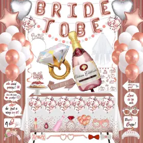 Ertree 789609327489 Bachelorette Party Decorations Naughty Rose Gold Bridal Shower Decor A