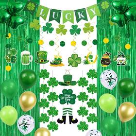 Ertyjikg 736250795136 St Patricks Day Decorations Kit Foil Fringe