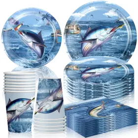 Ertyjikg 768738436989 50pcs Gone Fishing Party Supplies 20 Plates Napkins For The Fishinft F