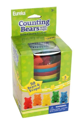 Eureka 074748320683 50 Counting Bears With 5 Cups