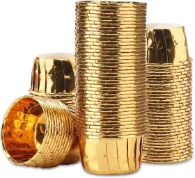 Esfba560089 Eusoar Gold Cupcake Liners 100pcs 3.5 Oz Disposable Aluminum