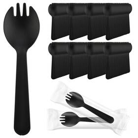 Eusoar Esfba561175 Mini Disposable Sporks 200pcs 4.5 Inch X1.3 Plastic Heavy Duty He