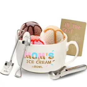 Euups 770240210940 Mom Gifts For Christmas From Daughter Son- Moms Ice Cream Bowl And Sco