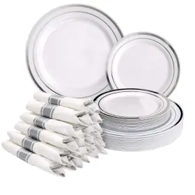 Excello Global Products 810052895369 Pre Wrapped Cutlery Set- 25 Sets Of Fork Knife Spoon In A Napkin -