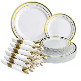 Excello Global Products 810052895376 Pre Wrapped Cutlery Set 25 Sets Of Fork Knife Spoon In A Napkin Small