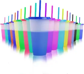 Ccc-001 Exitoglobal 19pcs 24oz Color Changing Cups With Lids And Straws Large Multicolor