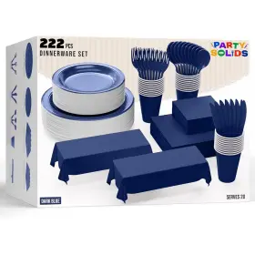 1007153757 Exquisite Royal Blue Disposable Dinnerware Set 222 Pc For 20 Guests 1007153757 Exquisite Royal Blue Disposable Dinnerware Set 222 Pc For 20 Guests