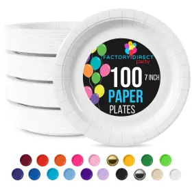 2nz921-1986 Exquisite Party Solids White Paper Plates Disposable Heavy Duty 7 Inch