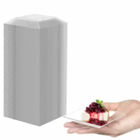 Exquisite 743795017258 Mini Disposable Appetizer Plates - 500 Pack 2.95 Inch X Crystal Clear