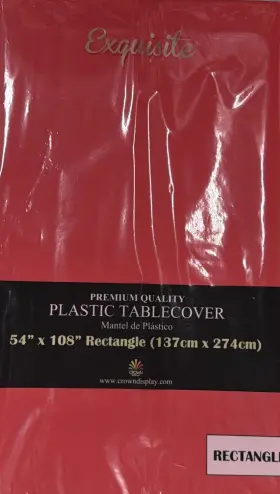 Fdp90020 Exquisite 743795900208 Red Table Cover - Disposable Plastic 54 Inch X 108