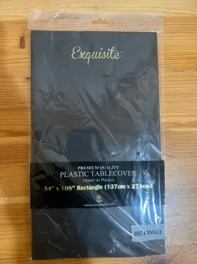 Exquisite 743795901021 Rectangle Black Plastic Tablecover Brand New 12