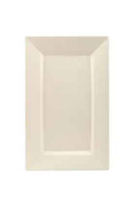 Exquisite 743795999813 7.5 Inch. Ivory Rectangular Premium Plastic Plates - 40 Count