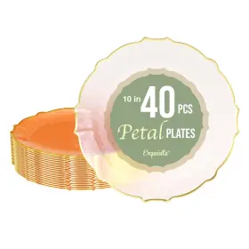 Exquisite 810173101530 Elegant Plastic Plates For Party 40 Dinner X 10 Inch Dessert P