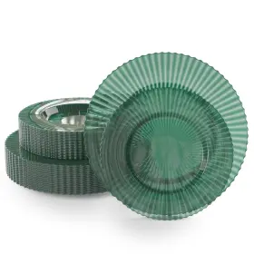 97705.2 Exquisite 97704/97705.2 40 Piece Plastic Disposable Plates Set For 20 Guests I X 9 Inch