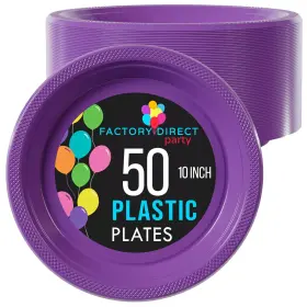 98719 Exquisite Purple Plastic Plates For Party 10 Inch Disposable Pa