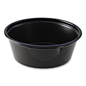 Fabri-kal 049202015238 Portion Cups 1.5 Oz Squat Plastic Black 250/sleeve 10 Sleeves/carton Pc150sb