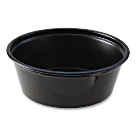 Pc150sb Fabri-kal 049202015238 Portion Cups 1.5 Oz Squat Plastic Black 250/sleeve 10 Sleeves/carton